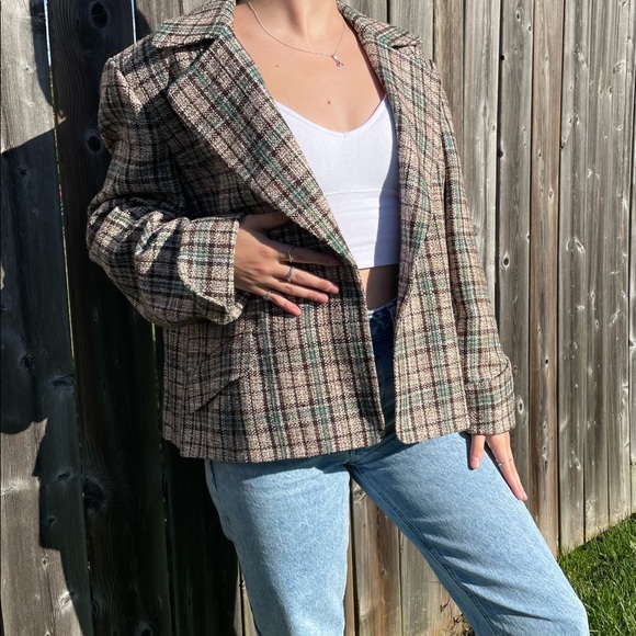 Oversized plaid blazer - Picture 2 of 5